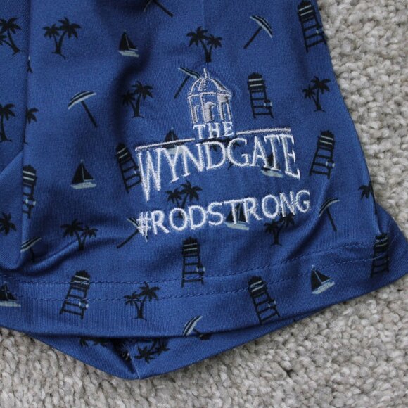 Anderson Ord AOP Polo Shirt Men Large Blue Beach All Over Print Poly Stretch S/S - Picture 7 of 16